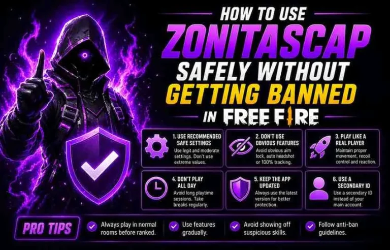 How to use ZonitasCap Safely without getting banned in Free Fire
