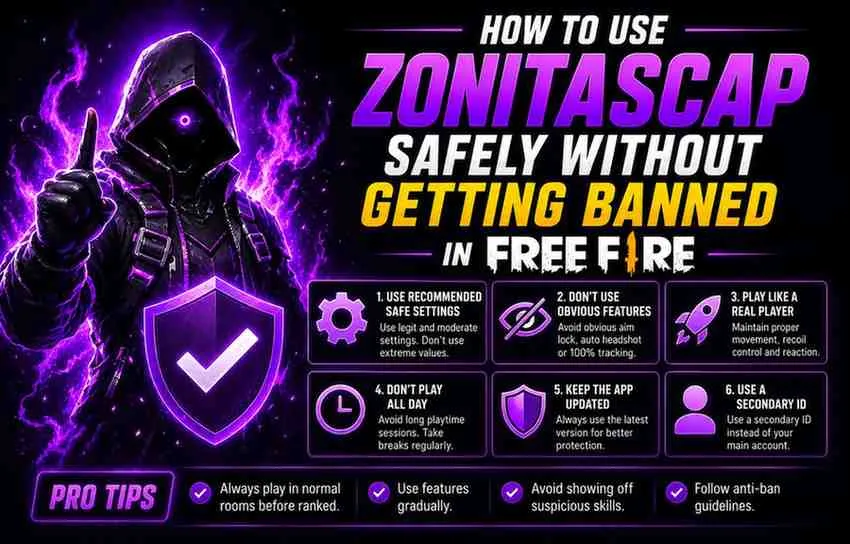 How to use ZonitasCap Safely without getting banned in Free Fire